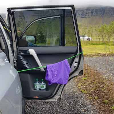 Trocknen der Badesachen noch dem Besuch des Hot Pots